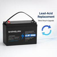Batterie LiFePO4 12V 100Ah, pack de batteries 12,8V 1280Wh, 6000 cycles, batterie lithium à décharge profonde pour marine, camping-car, moteur de pêche à la traîne, solaire