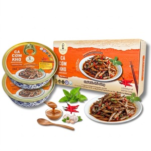 Ca Com Kho Tradicional Hecho a Mano, Mariscos Enlatados OEM Premium de Vietnam, Anchoas Blandas Estofadas 500g (250g x 2 Paquetes) - Product Image 1