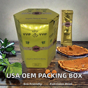 Cajas de Miel Real Vip de Nueva Generación en Oferta - Cajas de Miel 100% Natural con Estampado Dorado en Forma Hexagonal - Versión Personalizable - Product Image 2