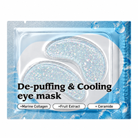 Masque Apaisant et Calmante pour les Yeux au Collagène Marin, Extrait de Fruits et Céramide – Anti-Âge, Lissant, Anti-Poches, Rafraîchissant, Hydratant et Éclaircissant