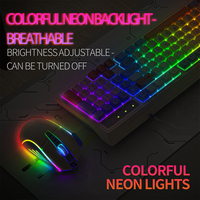 LVKIDRON Ensemble clavier et souris de jeu personnalisé Ensemble clavier coloré filaire luminescent pour ordinateur de bureau Accessoires clavier 98 touches