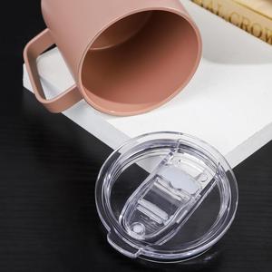 Cross-Border 304 Stainless Steel Coffee <b>Mug</b> with Push Piece Handle Modern Design Multi-Use Office Cup Color Custom Wholesale - Product Image 3