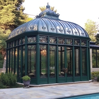 Serre en fer forgé avec vitrage isolant de style victorien pour les événements de mariage en plein air et le jardin