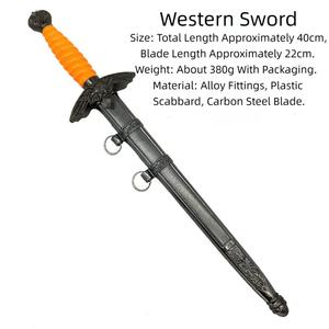 Espada de Comando Estilo Europeo, Sable de Caballero Occidental, Acero Inoxidable, Mano Derecha, Hoja de 220 mm, Accesorio para Películas y Juegos, Decoración Artesanal - Product Image 3