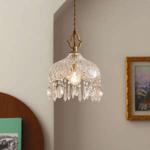 New Design Hanging Lamp European Bedroom <b>Led</b> Raindrop Chain <b>Small</b> Crystal Chandelier - Product Image 3