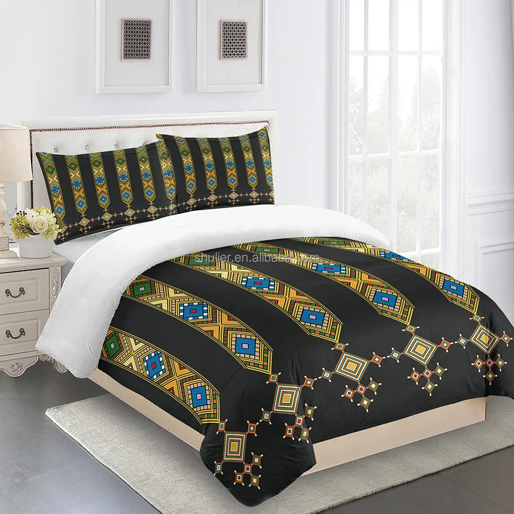3D004(2 pillow covers and 1 Duvet cover)