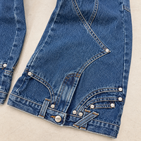 DiZNEW Jeans personnalisés pour hommes, streetwear, à découpe laser en spirale, déstructurés, à empiècements, coupe ample, jambe large, denim évasé, usine BSCI