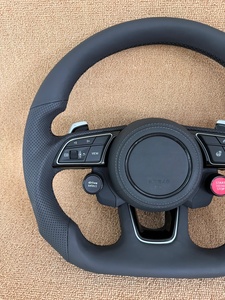 Volant en cuir véritable et fibre de carbone forgée avec écran LED pour <span class=keywords><strong>Audi</strong></span> R8 <span class=keywords><strong>TT</strong></span> <span class=keywords><strong>Roadster</strong></span> <span class=keywords><strong>RS</strong></span> TTS MK2 8j 2008 à 2013 - Product Image 4