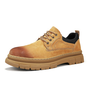 Botas de Tobillo de Piel Genuina con Cierre de Cordones, Impermeables, Antideslizantes y con Suela Gruesa para Otoño y Actividades al Aire Libre - Product Image 1