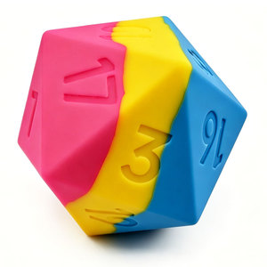 ลูกเต๋า DND แบบกำหนดเอง ขนาด 55 มม. D20 ลูกเต๋ายางซิลิโคนขนาดใหญ่ บริการ OEM จำนวนมาก สำหรับเกมกระดาน - Product Image 1