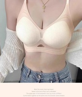 인기 상품 와이어 프리 푸시 브라 크로스 보더 동남아시아 반 고정 통기성 패브릭 솔리드 니트 두꺼운 컵 스틸 링 없음