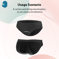 4 Couches Mesdames Soft Leakproof for Culotte Menstruelle Briefs 95% Cotton Everyday Use Plain Dyed Underwear for Menstrual for Peri