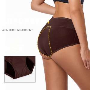 12 لونًا ملابس داخلية نسائية للحيض منتصف الخصر مانعة للتسرب <span class=keywords><strong>3</strong></span> طبقات ماصة جيدة التهوية من النايلون الجلد/البني/القمح - Product Image 3