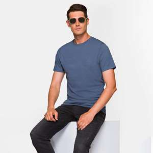 Camiseta Casual de Cuello Redondo para Hombre, 100% Algodón, Color Sólido, de Alta Calidad, Secado Rápido y Transpirable, en Promoción - Product Image 2