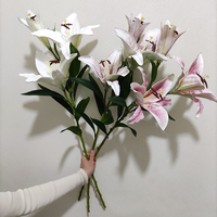 Handgefertigte künstliche Lilienblüten mit echtem Haptik‑Effekt, 84cm langer Stiel, Seidenlilie mit Beschichtung für Dekoration