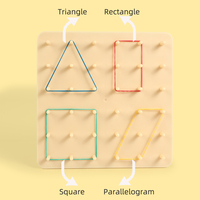 StarQmi Juguete de Mosaico de Madera Montessori 2 en 1 con Bandas Elásticas, Juego de Bloques de Construcción STEM para Niños de 2 a 4 Años Preescolar