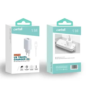 cantell إصدار سريع 5 فولت 2 أمبير قابس موائم للسفر الاتحاد الأوروبي لشحن هواتف سامسونج S10 S9 S8 شاحن سريع شاحن سريع الحائط مع العبوة