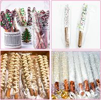 100 pièces 2x10 pouces sacs à gousset latéraux auto-scellants en plastique transparent BOPP emballage individuel bretzels ICY bonbons traiter sucettes glacées