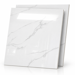 Carrelage <span class=keywords><strong>de</strong></span> sol en porcelaine brillant 600x600mm, marbre blanc <span class=keywords><strong>de</strong></span> Carrare, émaillé, antidérapant, pour extérieur, <span class=keywords><strong>salle</strong></span> <span class=keywords><strong>de</strong></span> <span class=keywords><strong>bain</strong></span>, cuisine, salon, couloir - Product Image 1