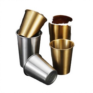 Vaso de Acero Inoxidable, Forma Recta, Diseño Minimalista, Aislamiento Térmico de 6-12 Horas, Apto para Microondas, para Viajes y Campamentos, Color Dorado - Product Image 2