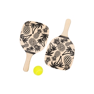Racchette da spiaggia in legno con palla da tennis - Product Image 1