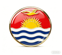GREPAS GIFTS Épinglette drapeau Kiribati ronde de 1 pouce, épinglette patriotique mondiale pour chapeau