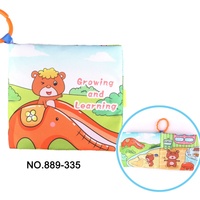 Hot Sales 3D Früh pädagogisches Tierschwanz-Stoff buch Wasch bares Stofftier Sensorisches Lerntuch buch für Babys