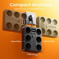 Multiprise standard européenne avec protection contre les surtensions ignifuge, câble flexible, 6 prises AC, 4 USB, 2 Type-C pour la maison