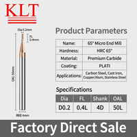Fraise à queue sphérique micro KLT Premium en carbure monobloc à 3 dents, revêtement AlTiN, pour matrices de poinçonnage durcies
