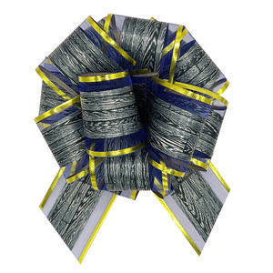 Ruban <span class=keywords><strong>d</strong></span>'impression à motif de <span class=keywords><strong>bois</strong></span> de grain enduit mat <span class=keywords><strong>d</strong></span>écoration de mariage avec pompon tirer organza bord emballage cadeau de noël - Product Image 5