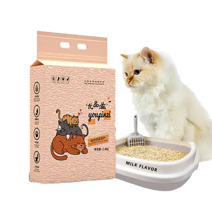 Fabricant de bonne qualité Vente directe Très absorbant Écologique Sans danger pour animaux de compagnie Litière tofu pour chat