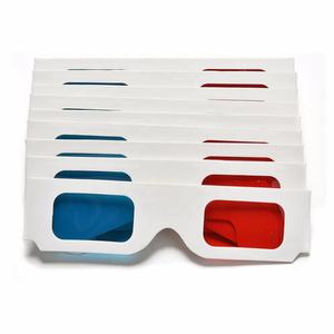 Paquete de 100 Gafas <span class=keywords><strong>3D</strong></span> Rojo Azul, Marco de Papel Blanco, Gafas Anaglifo <span class=keywords><strong>3D</strong></span> Rojo Azul Cian para Juegos de Computadora - Product Image 3