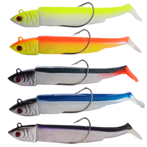 เหยื่อปลอมน้ำเค็มแบบ UV ขนาด 160 มม. น้ำหนัก 27.6 กรัม บรรจุ 2 แพ็ค พร้อมหัวจิ๊กเบ็ดตกปลา รูปทรงกุ้งนิ่ม สำหรับตกปลาทะเล - Product Image 5