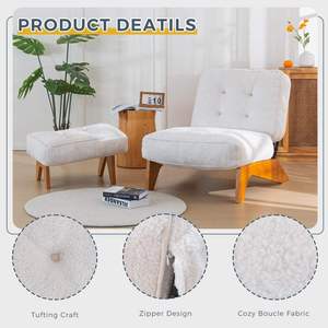 Fauteuil inclinable confortable et réglable pour salon avec repose-pieds, coussin épais, fonction de relaxation pour la maison, le bureau et la chambre - Product Image 5