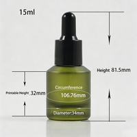 Pot en verre givré vert de 15g, 30ml, 50ml, 1oz, pour crème pour le visage, crème pour les yeux, flacon cosmétique en verre