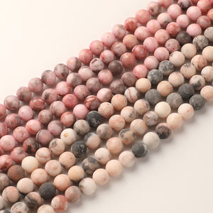 Cuentas redondas de piedra de cebra Rosa Natural a precio de fábrica, cuentas sueltas de 4/6/8/10mm para DIY pulsera, collar, fabricación de joyas - Product Image 3