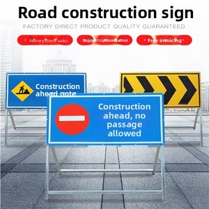 Panneau de signalisation routière vertical pour travaux, signalisation d'ingénierie, fond bleu, lettres blanches, direction réfléchissante - Product Image 6