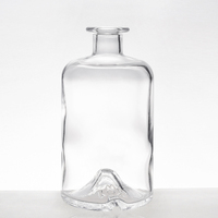 Bouteille en verre vide personnalisée de luxe pour spiritueux 700ml 750ml 375ml, emballage carré transparent pour Tequila et Whisky