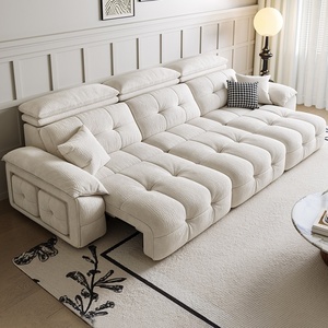 Canapé sectionnel inclinable électrique moderne à trois places en tissu chenille avec rembourrage en mousse pour appartement, villa, salon - Product Image 1