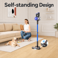 Aspirateur balai sans fil 350W 28000Pa, filtration HEPA multicyclonique, écran LED, nettoyage à sec, batterie lithium-ion, pour sols domestiques