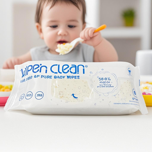 Lingettes pour bébé en <span class=keywords><strong>tissu</strong></span> non tissé biologique en gros, grande taille, nettoyage doux pour les peaux sensibles, lingettes humides pour les soins du bébé - Product Image 3