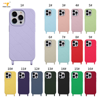 TPU pour femmes à la mode pour iPhone 16 Pro Max étui de téléphone à bandoulière réglable Anti-chute bandoulière de cou conception de corde colorée