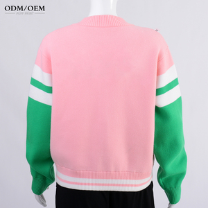 Abrigo de Punto Personalizado con Logotipo para <span class=keywords><strong>Mujer</strong></span>, Cárdigan Informal de Invierno con Parche Bordado, Decoración de Botones y Bolsillos, Chaqueta de Punto para Dama - Product Image 5