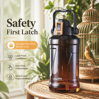 Bouteille d'hydratation Designer Longstar 2L OEM sans BPA, étanche, écologique, avec bouchon à boire directement et corde, pour adultes, qualité alimentaire