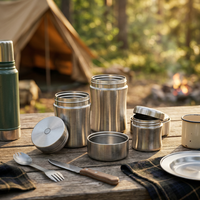 Pot de conservation alimentaire hermétique en acier inoxydable isolé avec couvercle pour le déjeuner scolaire, le camping et la cuisine