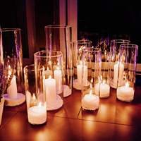 Vase Cylindrique en Verre Transparent Clair, Décoration Maison, Support de Bougie Flottante, Centre de Table de Mariage pour Événements et Usage Domestique