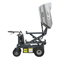 Mini-dumper électrique à chargement frontal KONSTANT, qualité garantie, capacité de charge de 500 kg, système hydraulique complet