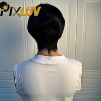 Perruque Pixie Cut sans colle en cheveux humains, vente en gros, fournisseurs de perruques en cheveux vietnamiens bruts, perruques Pixie Cut sans colle, perruques Pixie Cut couleur marron