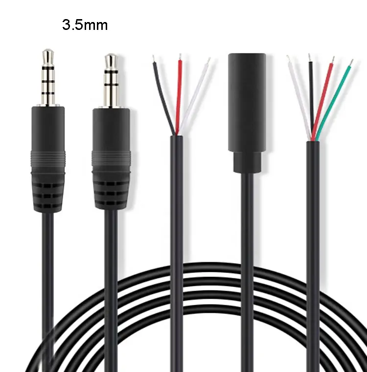 3.5mm audio jack to soldering end customize Stereo aux cable