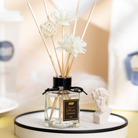 Diffuseur de parfum en verre de luxe personnalisé en gros, 50 ml, huile essentielle, aromathérapie, parfum d'intérieur avec boîte cadeau, logo personnalisé, utilisation 6 mois